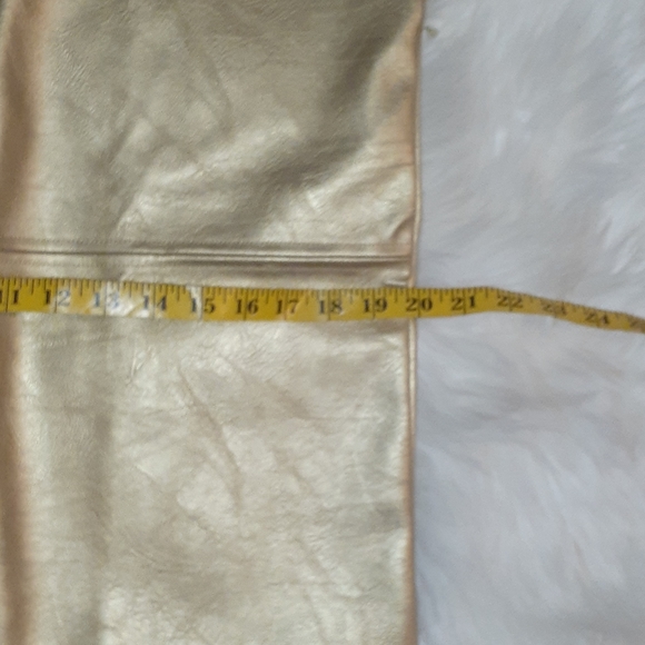 NEW! Gold 19 x 19 Faux Leather Glam Pillow Cover - Picture 3 of 6